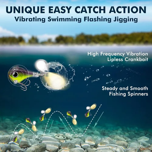 Vista 2 de TRUSCEND Ultimate Search Bait con vibración de natación intermitente y acción de jigging, señuelos de pesca fáciles de atrapar para todas