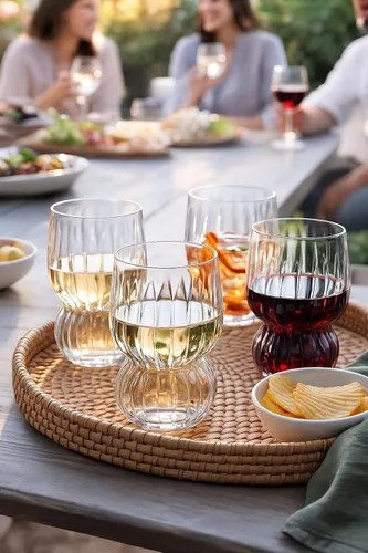 Vista 6 de 60 vasos de plástico irrompibles de 12 onzas ondulados, para vino, cóctel, whisky, elegantes, duraderos, desechables, para interiores y exteriores
