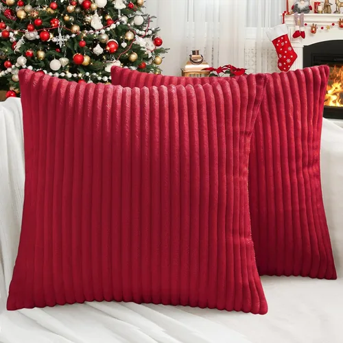 Vista 14 de Simmore Juego de 2 fundas de almohada decorativas de otoño de 16 x 16 pulgadas, fundas de almohada de franela de felpa suave de doble cara para sofá