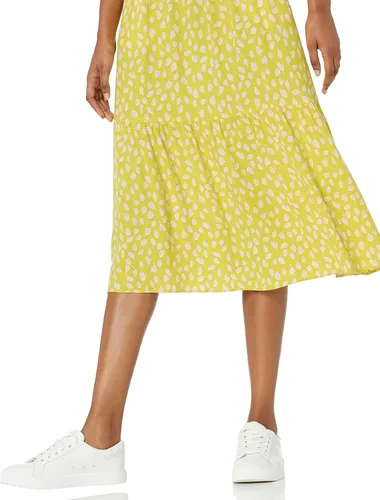 Vista 3 de Tienda Essentials - Vestido midi de verano para mujer, de sarga, fluido, escalonado