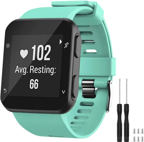 Vista 15 de GVFM banda compatible con Garmin Forerunner 35, silicona suave correa de repuesto para reloj inteligente Garmin Forerunner 35, se ajusta a muñeca