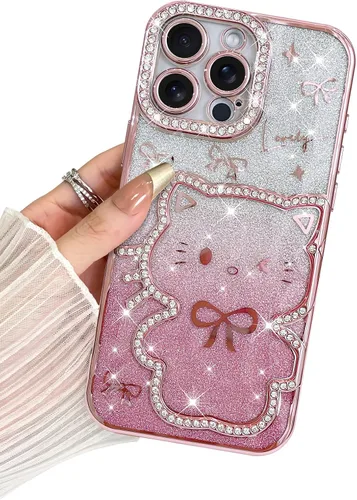 Vista 38 de BITOBE Diseñada para iPhone 16 Pro Max, Bonita Funda de Mariposa 3D Delgada con Chapado Brillante Reluciente de Lujo para Mujeres y Niñas Protectora