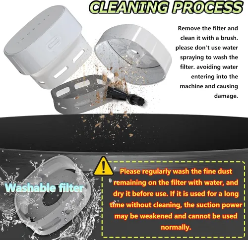 Vista 5 de IGOKOTI Mini aspiradora de escritorio, aspiradora de teclado de carga USB con patrón, mini aspiradora desmontable y portátil para escritorio