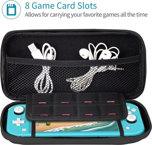 Vista 2 de CoBak Carrying Case for Nintendo Switch Lite - with 1 Screen Protector, 1 Grip Case and 4 Thumb Grip Caps, Ultra Slim Premium EVA Travel Pouch