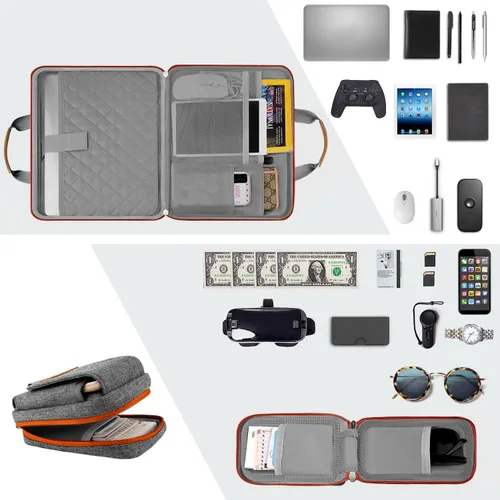 Vista 5 de Funda para laptop de 15.6 pulgadas con protección de grado militar con bolsa de cinturón desmontable, compatible con todos los modelos de MacBook