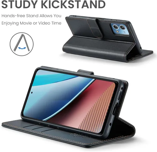 Vista 4 de FLIPALM Funda tipo cartera para Moto G Stylus 5G 2023, con bloqueo RFID, tarjetero y función atril, de piel sintética, funda protectora a prueba