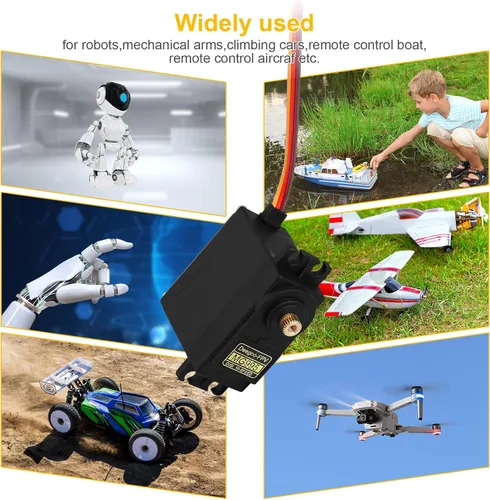 Vista 5 de Deegoo-FPV [paquete de 2] servomotor MG995 de engranaje de metal, servomotor a prueba de agua, digital, de alta velocidad, servomotor para avión RC