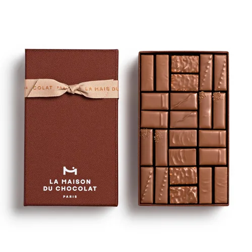 Vista 15 de LA MAISON DU CHOCOLAT Coffret Maison - Caja de regalo de chocolate francés oscuro gourmet (24 piezas)