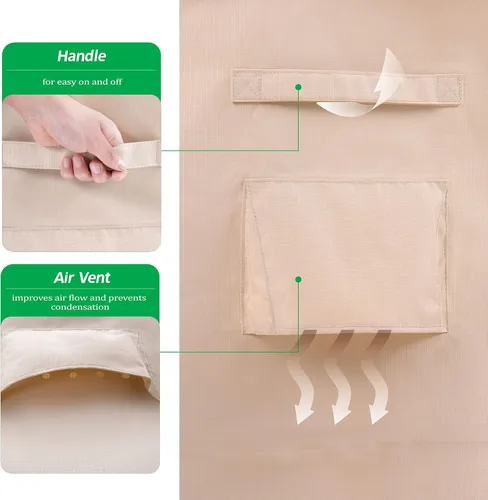 Vista 7 de F&J Outdoors Funda Impermeable Resistente a los Rayos UV de Servicio Pesado para Silla Tumbona de Patio, Paquete de 2, 79"Lx30"Ax30"Al, Beige