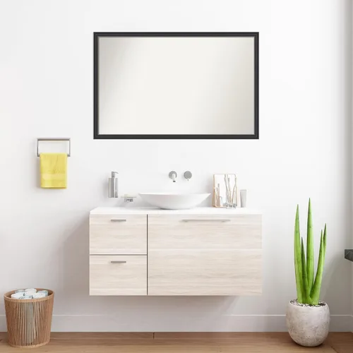 Vista 370 de Amanti Art Espejo de pared y baño negro para sobre fregadero, espejo Avon Negro Estrecho