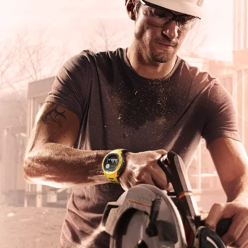 Vista 5 de NotoCity Correa de repuesto de silicona para Garmin Instinct Band compatible con Garmin Instinct 2/Solar/Tactical(negro-amarillo)