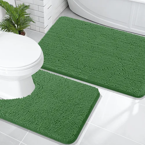 Vista 84 de OLANLY Juego de 2 alfombras de baño de felpilla suave y absorbente, antideslizantes, de secado rápido, lavables a máquina, accesorios de decoración