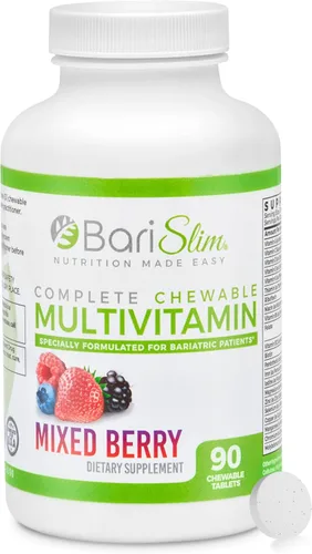 BariSlim Tabletas multivitamínicas bariátricas masticables completas, 45 mg de hierro, vitamina bariátrica y suplemento para cirugía posbariátrica,