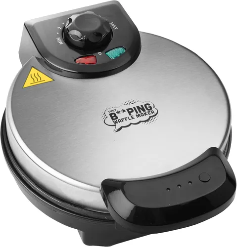 Vista 2 de waflera belga con pitido, mini plancha eléctrica para gofres de 7 pulgadas con control de temperatura de tostado ajustable, platos antiadherentes