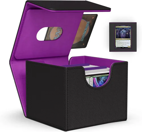 Vista 37 de Caja de almacenamiento de cartas ZLCA para cartas de intercambio, caja de cubierta de baraja MTG Commander con capacidad para más de 120 cartas