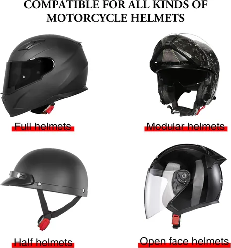 Vista 6 de Kit de hebilla de liberación rápida para casco de motocicleta, correa de clip de barbilla de acero inoxidable, se instala sin quitar broches