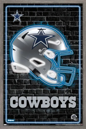 Vista 10 de NFL Dallas Cowboys - Póster de pared con casco neón 23, 34 pulgadas de largo x 22.4 pulgadas de ancho, versión premium sin marco