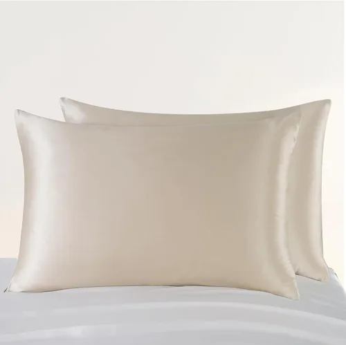 Vista 6 de ZIMASILK Funda de almohada de seda de morera 100 % 6A mejorada de grado 6A para cabello y piel, con cremallera oculta reforzada, más suave y Beige