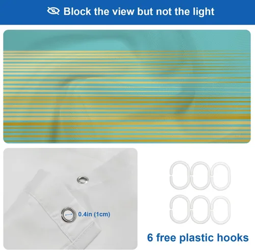 Vista 10 de Shrahala Father and Child Embracing No Hooks Shower Curtain with Snap in Liner Set, Tender Moment Captured Bathroom Décor Polyester Fiber Waterproof