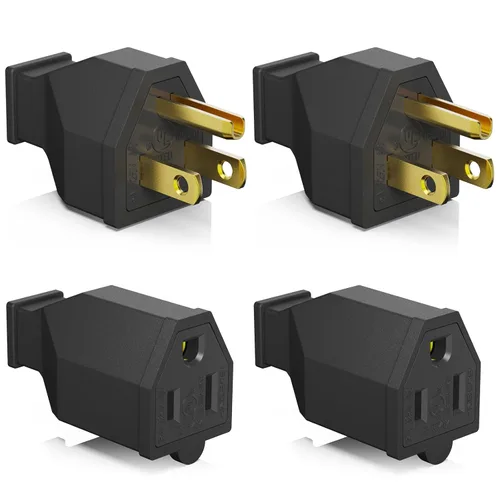 Vista 16 de ELEGRP Conector de repuesto de extremos de cable de extensión de hoja recta, 15 amperios, 125 voltios, NEMA 5-15P, 2 polos y 3 cables, conexión a