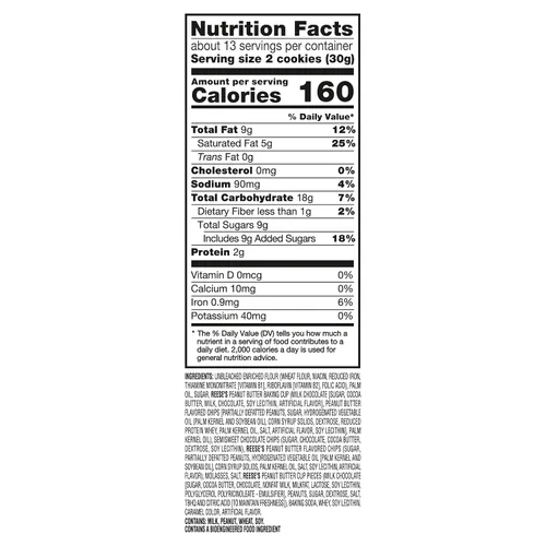 Vista 2 de Chips Ahoy! Cookies with Reese's - Tazas de mantequilla de maní tamaño familiar de 14.25 onzas, chispas de chocolate, 1 unidad
