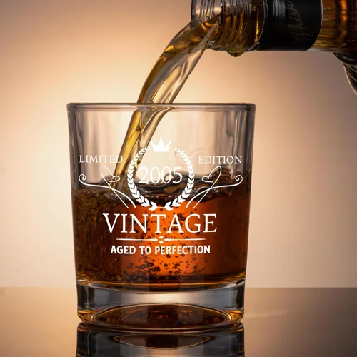 Vista 3 de Regalo de cumpleaños 21 para él, regalos de 21 años para hombres, juego de vasos de whisky - Decoraciones de cumpleaños 21 para cumpleaños