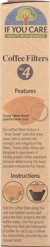 Vista 4 de If You Care Filtros de café compostables naturales sin blanquear en forma de cono # 4, 100 unidades (paquete de 1), sin cloro