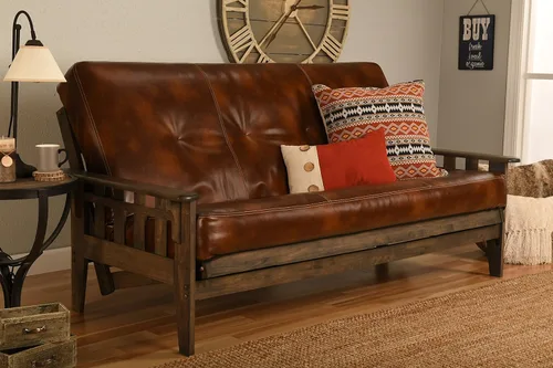 Vista 8 de Kodiak Furniture Tucson - Juego de futón de tamaño completo con acabado en nogal rústico, canadiense