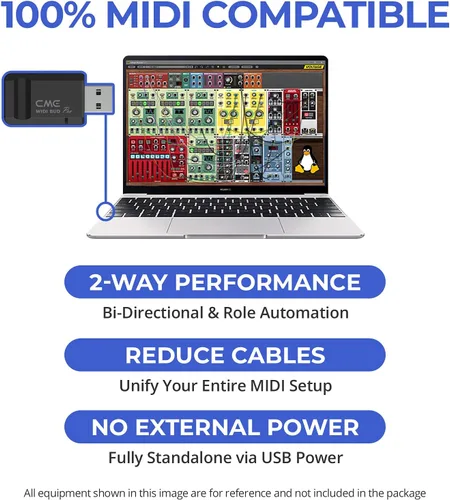 Vista 4 de CME WIDI Bud Pro - Interfaz MIDI Bluetooth para iOS, macOS, Windows, Android, ChromeOS, Linux - Conecta, empareja y reproduce - Sin controladores