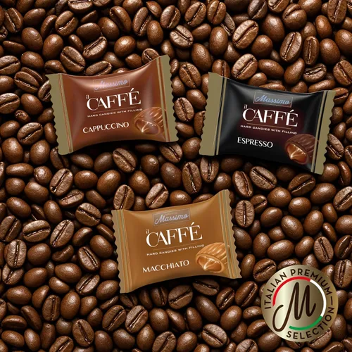 Vista 7 de Maestro Massimo IL Caffè Best Coffee Candy Surtido envuelto individualmente con relleno - Macchiato, espresso, capuchino, 2.2 libras (paquete de 1)