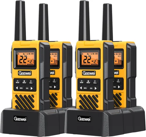 Gaswei G1pro+ - Walkie Talkies impermeables IP67 de largo alcance para adultos, radios bidireccionales, radio FM, alertas meteorológicas VOX, SOS y