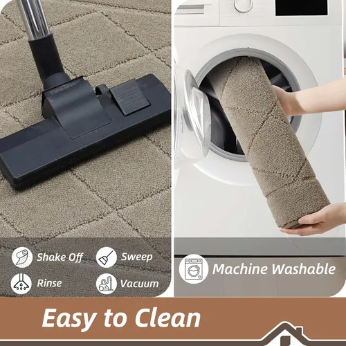 Vista 6 de BEQHAUSE Tapete Atrapa Suciedad para Puerta de 20" x 32", Tapete Antideslizante para Entrada Lavable, Tapete para Puerta para Perros Resistente a