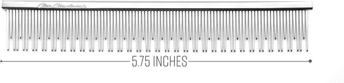 Vista 2 de Chris Christensen Groomer's Bundle – 6 pulgadas gato / carding doble diente Buttercomb, pasadores de acero inoxidable, esquinas redondeadas – Mark