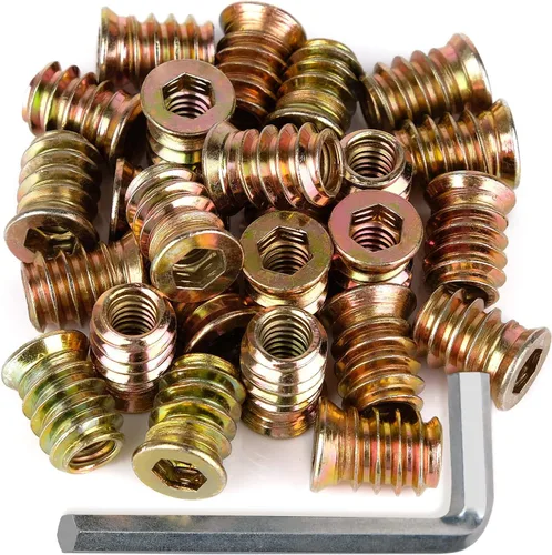 Vista 8 de Anwenk - Paquete de tornillos para muebles, 40 unidades, de 1/4 pulgadas -20 x 15 mm, tornillo de tuerca, roscado, para muebles de madera