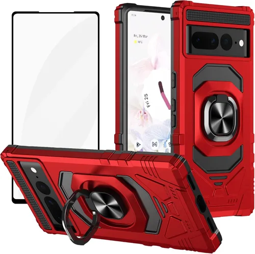 Ailiber Funda para teléfono Google Pixel 6A, funda Pixel 6A con protector de pantalla, soporte de anillo para montaje magnético de automóvil,