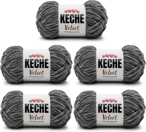 Vista 44 de Hilo de terciopelo Keche para crochet, suave chenilla voluminosa para bebé, manta Amigurumi, 100 gr (121 m) - Blanco