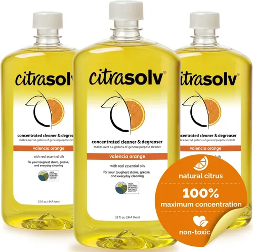 Citra Solv Limpiador y desengrasante concentrado, desodorante, removedor de pintura y adhesivo, para el hogar y el exterior, aceite de naranja