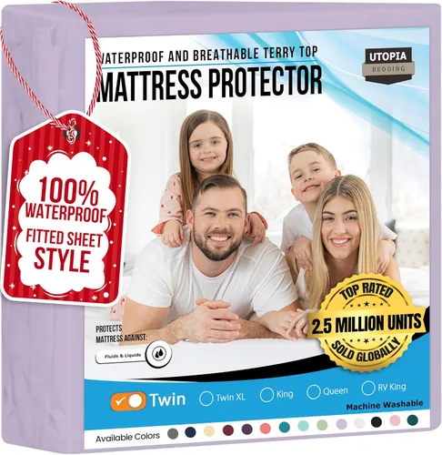 Vista 43 de Utopia Bedding – Protector impermeable de colchón tamaño individual, funda de colchón de terry premium de 200 GSM, transpirable, estilo ajustado