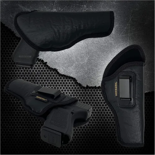 Vista 5 de Houston Gun Holsters ECO Leather IWB Holster – Full Size Double Stack 5.0–5.3 Inch Barrel – Fits GLK 34 47 20 21 SIG P320 X5 Beretta 92FS FN 5.7