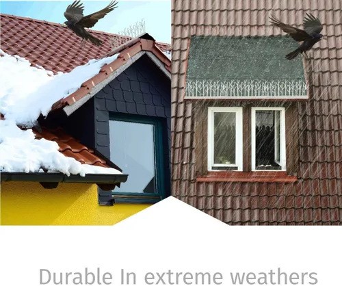 Vista 6 de Aspectek Kit de púas de pájaros de policarbonato de plástico con pegamento adhesivo, repelentes de palomas cubre 10 pies