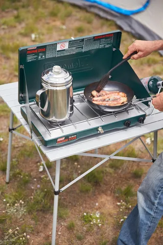 Vista 2 de Coleman Percoladora de café de acero inoxidable, cafetera duradera para exteriores de capacidad de 12 tazas para campamento, mochileros, caravanas