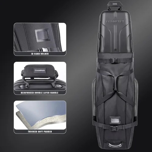 Vista 2 de CHAMPKEY Professional Golf Travel Bags for Airlines with Password Lock - Hard Case Golf Travel Bag with Support Pole and Oversized Wheels