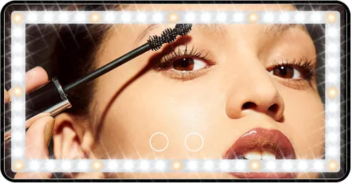 Espejo de tocador para parabrisas de coche con luces, accesorios recargables para espejo de maquillaje de coche, regalos de cumpleaños para mujeres