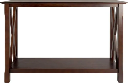 Vista 4 de Winsome Xola - Mesa consola con estante en capuchino, mesa de entrada delgada para pasillo, sala de estar, muebles elegantes para cualquier