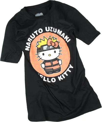 Vista 3 de Naruto Shippuden x Hello Kitty Naruto Uzumaki - Camiseta de manga corta para adultos