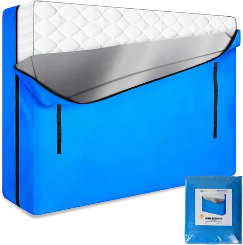Vista 9 de Bolsas de colchón ANALIM para mudanza y almacenamiento, bolsa de almacenamiento de colchón con cremallera y 8 asas de transporte resistentes