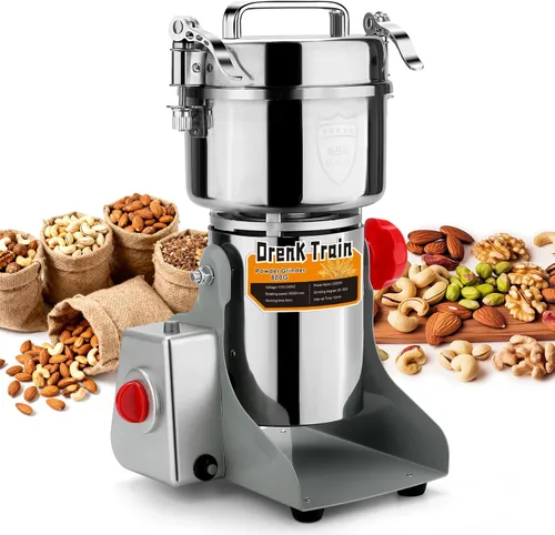 Molinillo eléctrico de grano de 28.22 oz, 110 V, tipo oscilante 304, de alta velocidad, máquina de polvo comercial para cereales secos, cereales