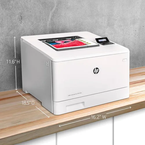 Vista 4 de HP Color LaserJet Pro M454dn Impresora, impresión a doble cara y Ethernet integrado (W1Y44A) Color blanco
