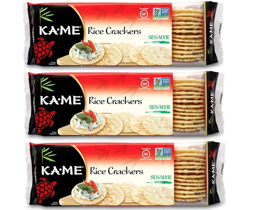 Vista 9 de KA-ME Galletas de arroz de algas marinas de 3.5 onzas, ingredientes asiáticos auténticos, certificadas sin gluten, sin sabores/colores artificiales