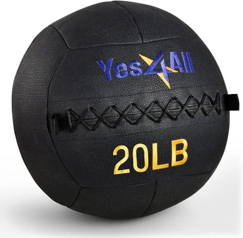 Vista 16 de Yes4All Bola de pared, bola de arena de hierro con peso de cuero suave para ejercicio multifuncional dinámico, 6 libras - 30 libras